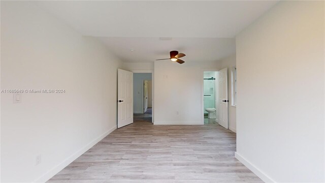 837 El Rado St, Coral Gables, FL 33134 - unfurnished room featuring ceiling fan, light wood-style flooring, and baseboards