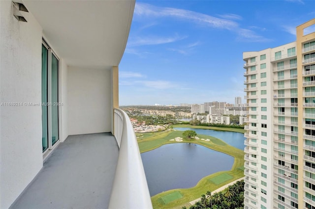 balcony with a water view