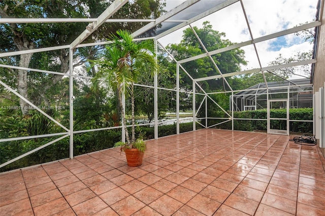 view of patio / terrace with glass enclosure