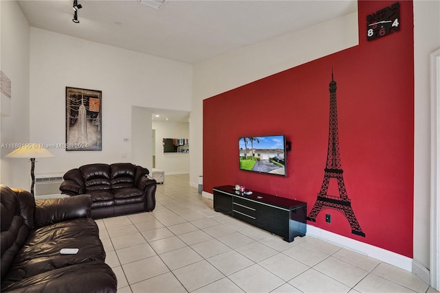 view of tiled living room