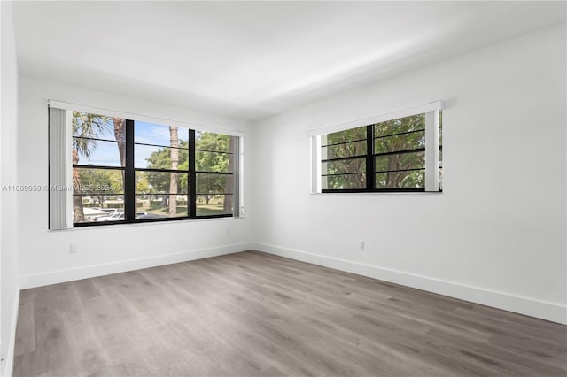 empty room with hardwood / wood-style floors