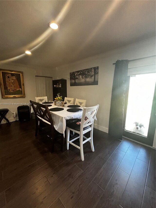 26505 SW 124th Ct, Homestead, FL 33032 - dining space with dark wood-style flooring, baseboards, and recessed lighting