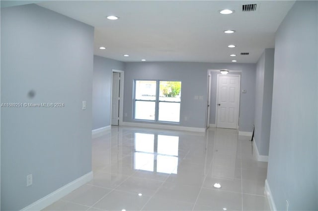 interior space featuring light tile patterned floors