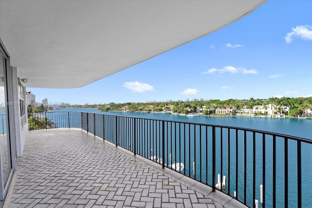 balcony with a water view