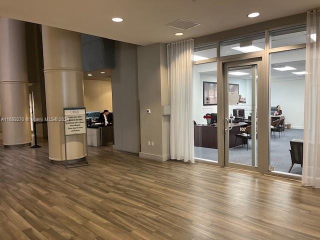 interior space featuring wood-type flooring