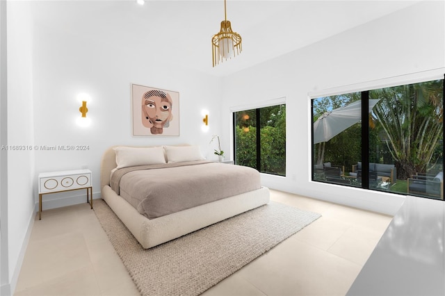 view of tiled bedroom