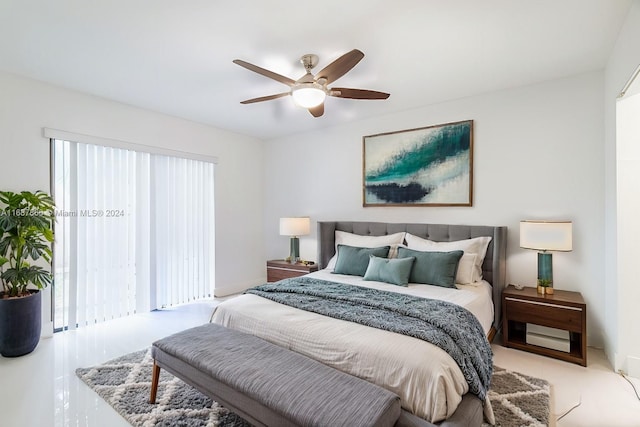 bedroom with ceiling fan