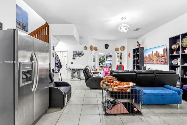 view of tiled living room