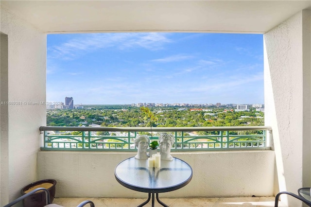 balcony featuring a view of city