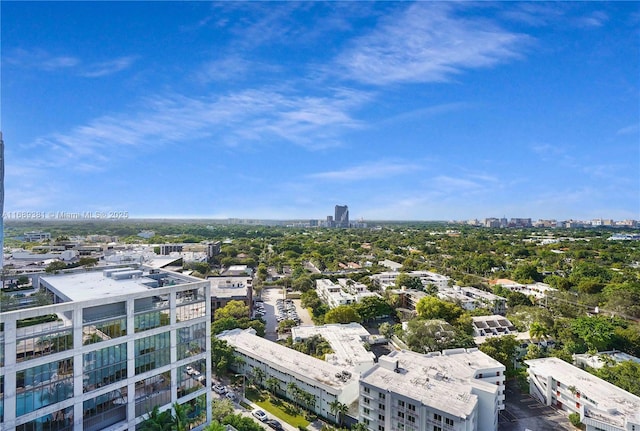 aerial view featuring a city view