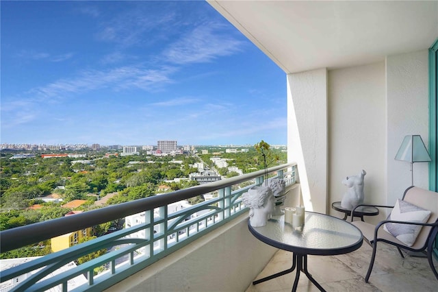 balcony with a view of city