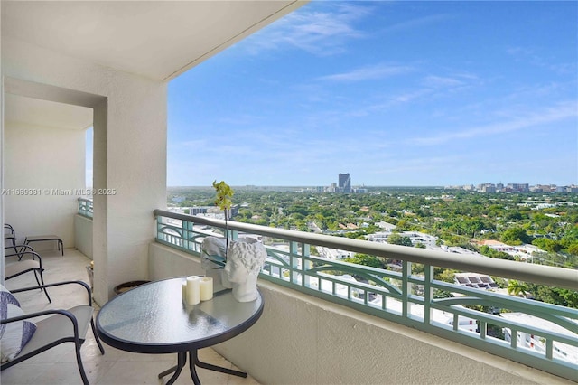 balcony with a city view