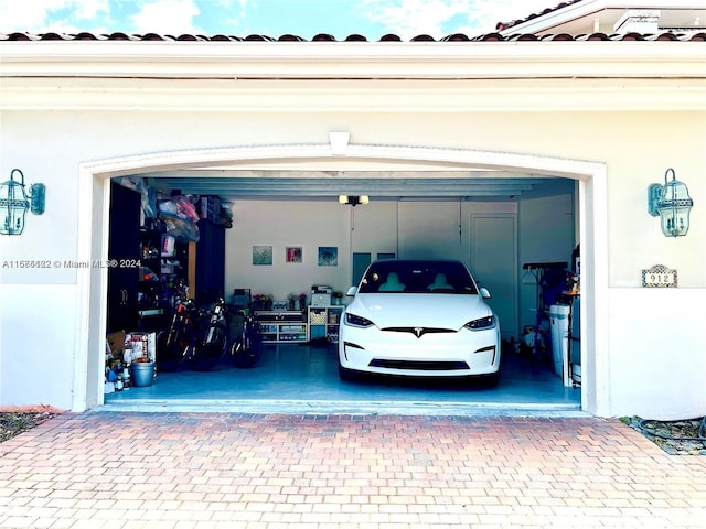 view of garage