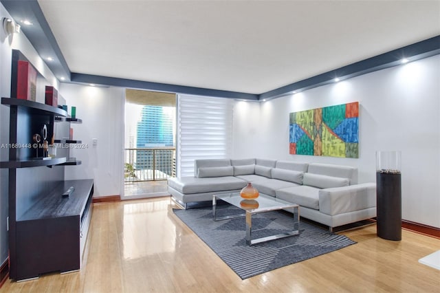 living room featuring hardwood / wood-style flooring