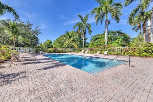 view of pool featuring a patio area