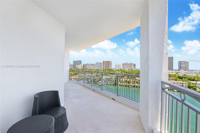 balcony with a water view