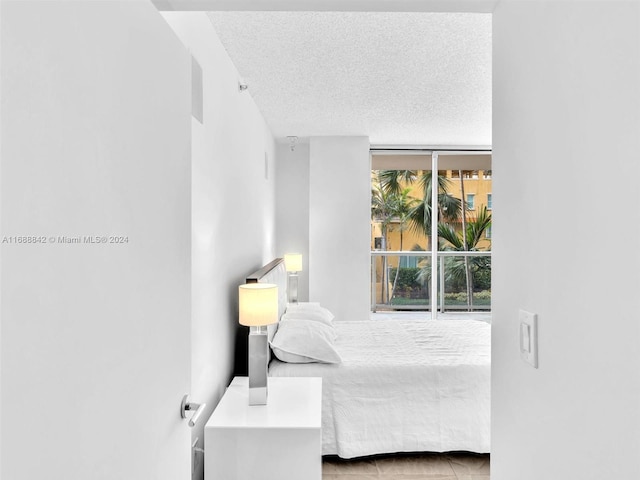 bedroom with a textured ceiling