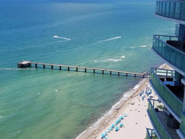 water view featuring a beach view