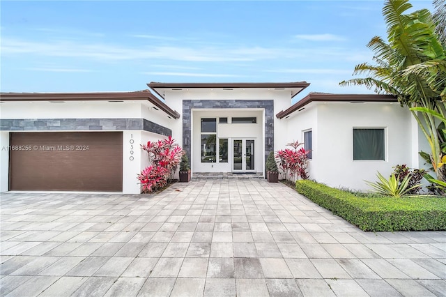 entrance to property with a garage