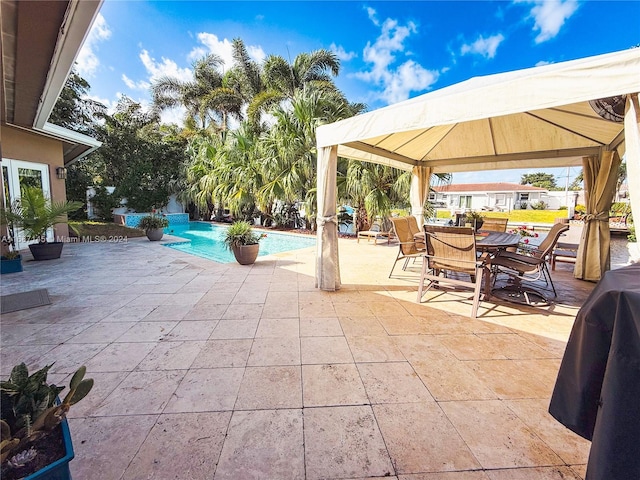 view of patio / terrace featuring a gazebo