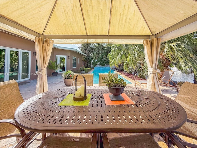 view of patio / terrace featuring a gazebo