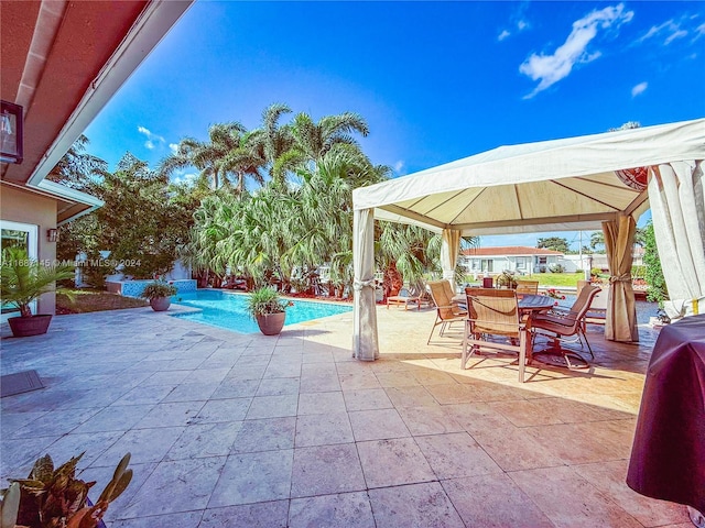 view of patio / terrace with a gazebo