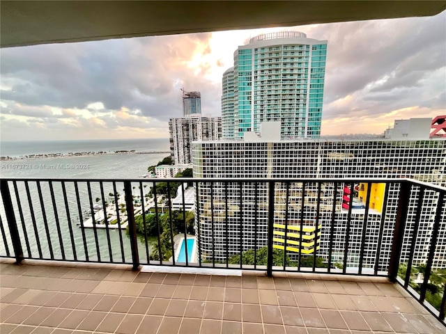 balcony with a water view