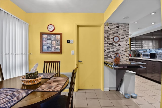 view of tiled dining room