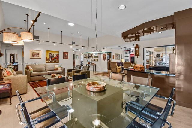 dining room featuring light hardwood / wood-style floors