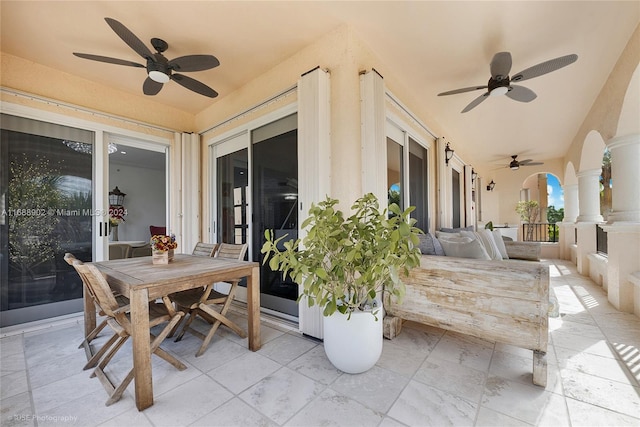 view of patio / terrace with ceiling fan