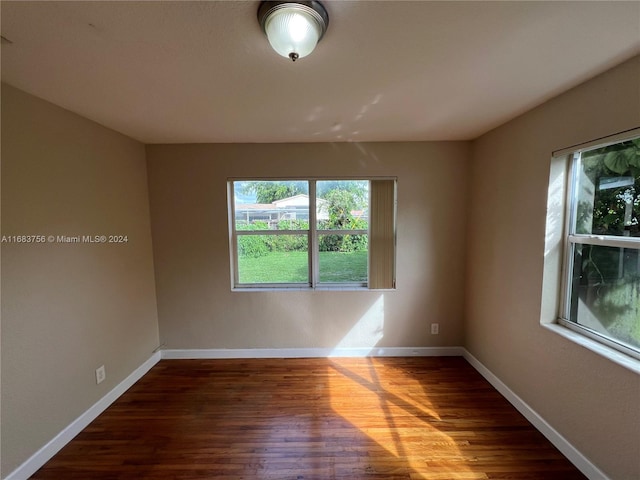 empty room with wood-type flooring