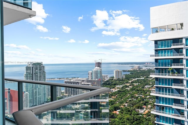 balcony with a water view