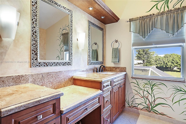 bathroom featuring vanity and tile patterned floors