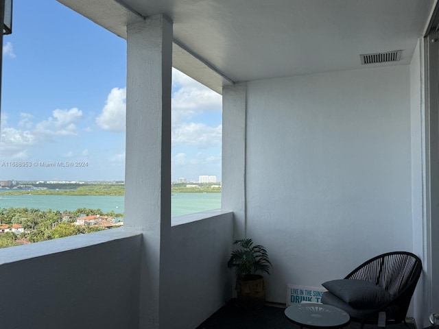 balcony with a water view