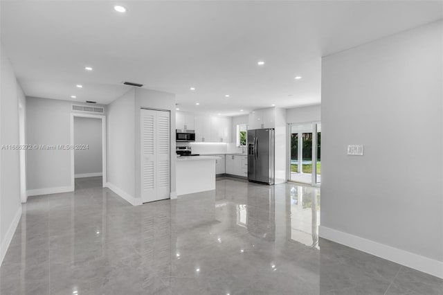 kitchen with white cabinets and stainless steel appliances