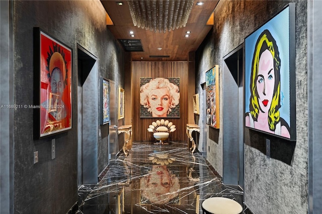 1451 Brickell Ave Ph 54, Miami, FL 33131 - hall with marble tiled floors and recessed lighting