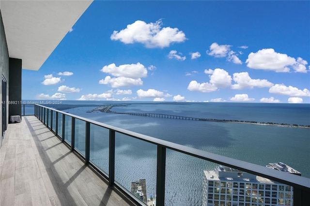 balcony with a water view