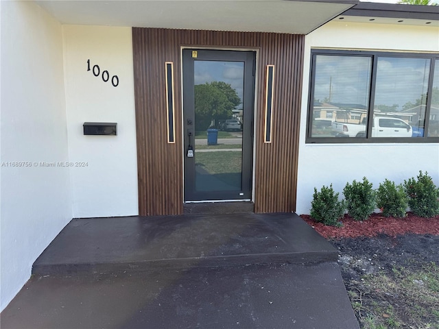 view of doorway to property