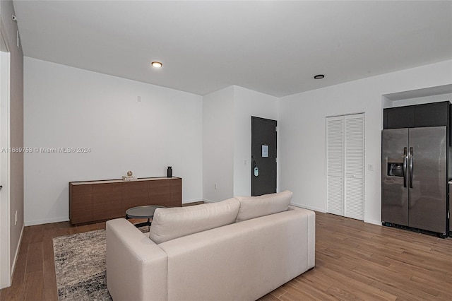 living room featuring light wood-type flooring