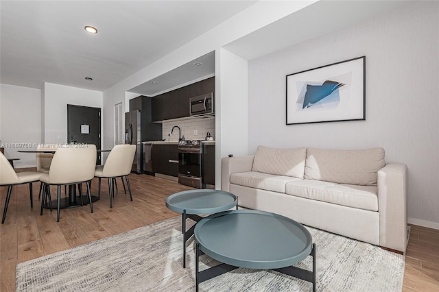 living room featuring light hardwood / wood-style floors