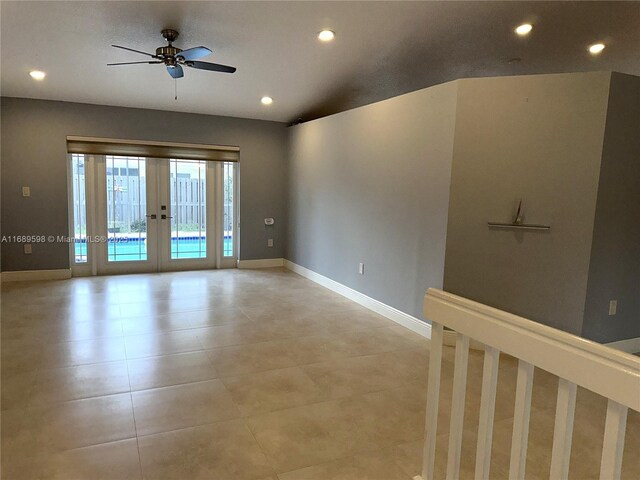 living room with french doors