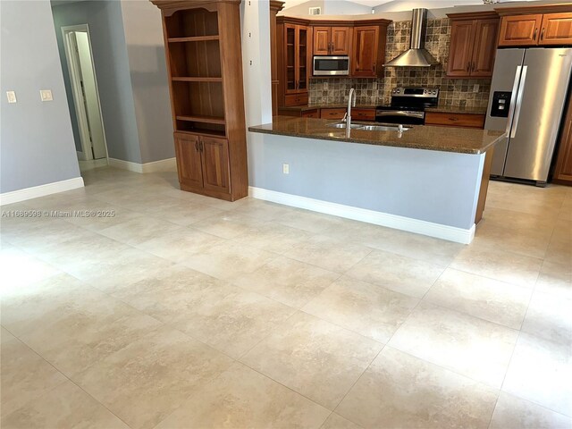 dining room with vaulted ceiling and light tile patterned flooring