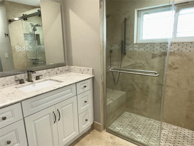 interior details with tiled shower