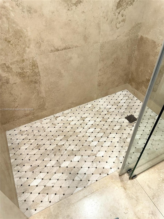 details with tiled shower