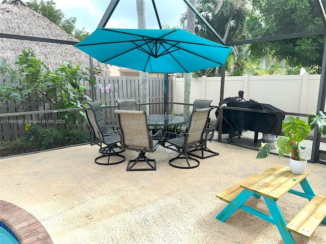 view of patio with area for grilling