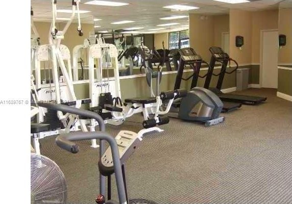 gym with carpet