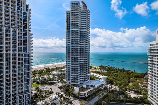 property view of water with a view of the beach