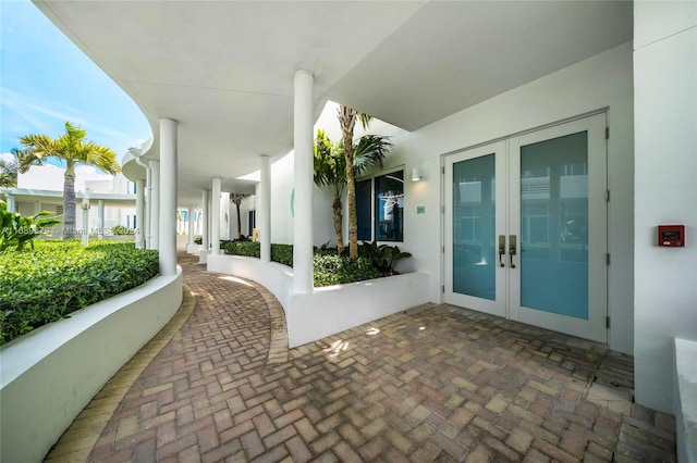 view of patio / terrace featuring french doors