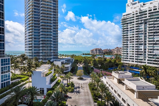 exterior space featuring a water view