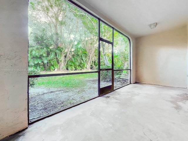 view of unfurnished sunroom